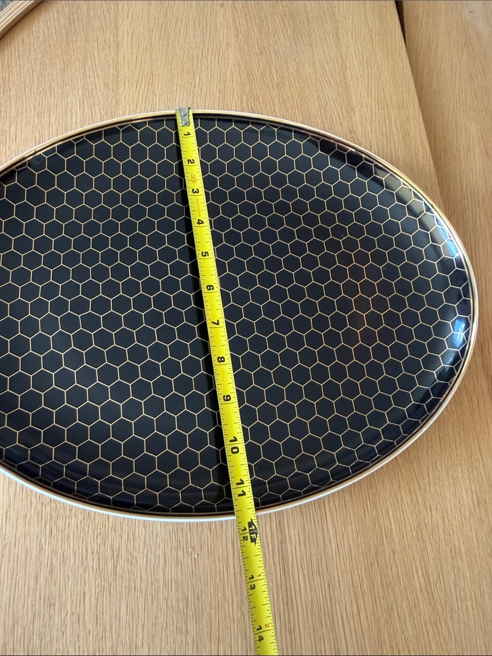 Black and Gold Oval Serving Tray - Picture 5 of 7